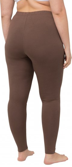 Ulla Popken Basic Stretch Knit Ankle Length Leggings Nougat Brown - Farkut & Housut Isoissa Koissa – Plus Size - 