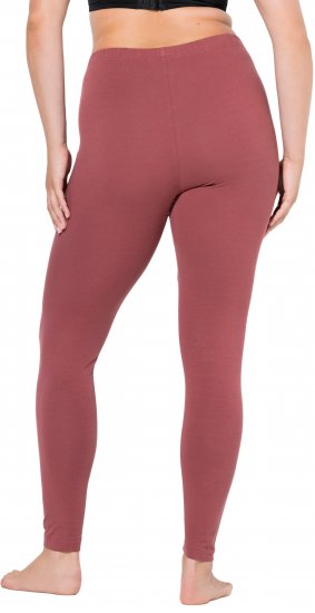 Ulla Popken Basic Stretch Knit Ankle Length Leggings Brick Red - Naisten farkut ja housut isot koot - 