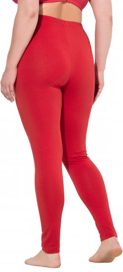 Ulla Popken Basic Stretch Knit Ankle Length Leggings Salsa Red - Naisten farkut ja housut isot koot - 
