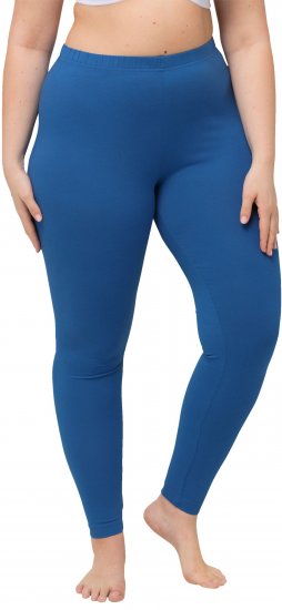 Ulla Popken Basic Stretch Knit Ankle Length Leggings Grey Blue - Naisten farkut ja housut isot koot - 