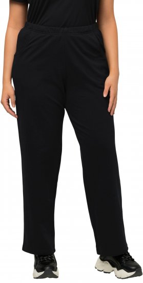 Ulla Popken Pull On Knit Straight Leg Pocket Pants Black - NAISTEN VAATTEET 40-66 - 