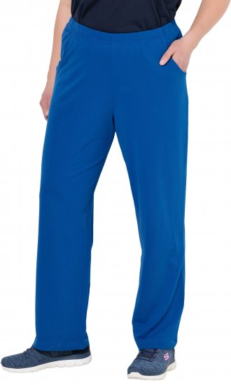 Ulla Popken Pull On Knit Straight Leg Pocket Pants Denim Blue - Naisten vaatteet isot koot - 
