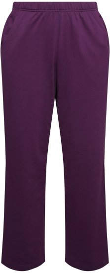 Ulla Popken Pull On Knit Straight Leg Pocket Pants Dark Blackberry - Farkut & Housut Isoissa Koissa – Plus Size - 