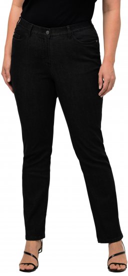 Ulla Popken Sammy Fit Slim Leg Stretch Jeans Black - Naisten farkut ja housut isot koot - 