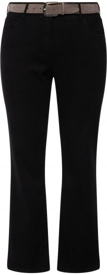 Ulla Popken Straight Leg Mandy Fit Stretch Jeans Black - Naisten farkut ja housut isot koot - 