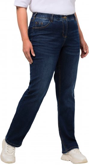 Ulla Popken Straight Leg Mandy Fit Stretch Jeans Blue Denim - Farkut & Housut Isoissa Koissa – Plus Size - 