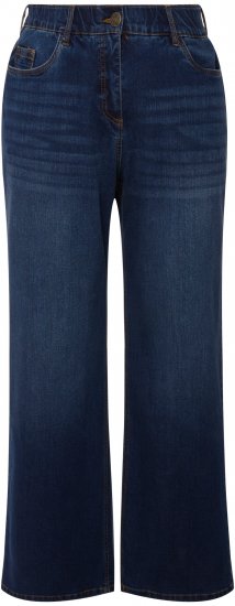 Ulla Popken Mary Fit Wide Leg Stretch Jeans Blue Denim - Farkut & Housut Isoissa Koissa – Plus Size - 