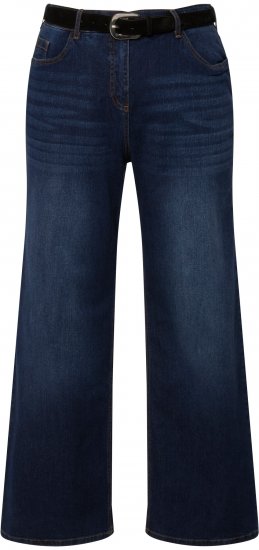 Ulla Popken Mary Fit Wide Leg Stretch Jeans Blue Denim - Farkut & Housut Isoissa Koissa – Plus Size - 