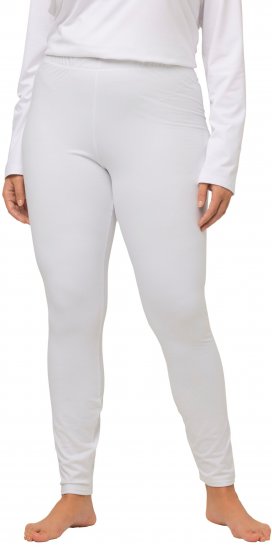 Ulla Popken Quick Dry Moisture Wicking Stretch Ski Leggings Snow White - Naisten farkut ja housut isot koot - 