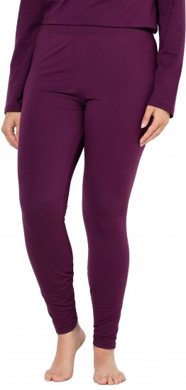 Ulla Popken Quick Dry Moisture Wicking Stretch Ski Leggings Grape Red - Naisten farkut ja housut isot koot - 