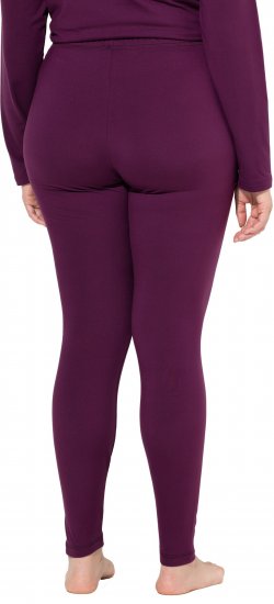 Ulla Popken Quick Dry Moisture Wicking Stretch Ski Leggings Grape Red - Naisten farkut ja housut isot koot - 