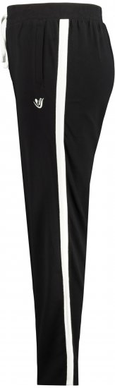 Ulla Popken Side Stripe Adjustable Drawstring Waist Joggers Black - Naisten farkut ja housut isot koot - 