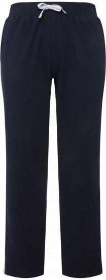 Ulla Popken Side Stripe Adjustable Drawstring Waist Joggers Navy - Farkut & Housut Isoissa Koissa – Plus Size - 