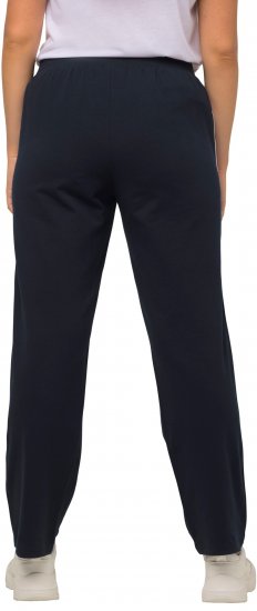 Ulla Popken Side Stripe Adjustable Drawstring Waist Joggers Navy - Farkut & Housut Isoissa Koissa – Plus Size - 