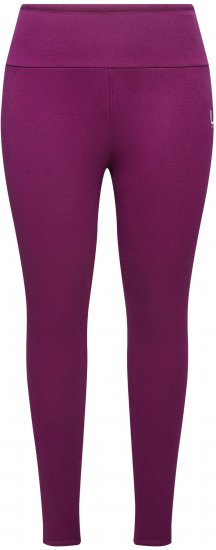 Ulla Popken Faux Fur Lined Stretch Leggings Pink Berry - Naisten farkut ja housut isot koot - 