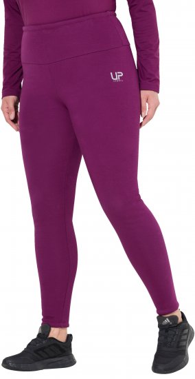 Ulla Popken Faux Fur Lined Stretch Leggings Pink Berry - Naisten farkut ja housut isot koot - 
