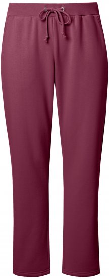 Ulla Popken Basic Drawstring Elastic Waist Cotton Blend Joggers Dark Berry - Farkut & Housut Isoissa Koissa – Plus Size - 