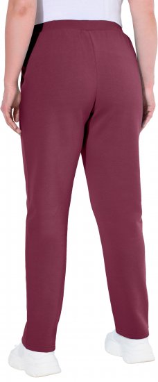 Ulla Popken Basic Drawstring Elastic Waist Cotton Blend Joggers Dark Berry - Farkut & Housut Isoissa Koissa – Plus Size - 