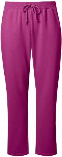 Ulla Popken Basic Drawstring Elastic Waist Cotton Blend Joggers Berry - Naisten farkut ja housut isot koot - 