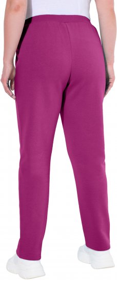 Ulla Popken Basic Drawstring Elastic Waist Cotton Blend Joggers Berry - Naisten farkut ja housut isot koot - 