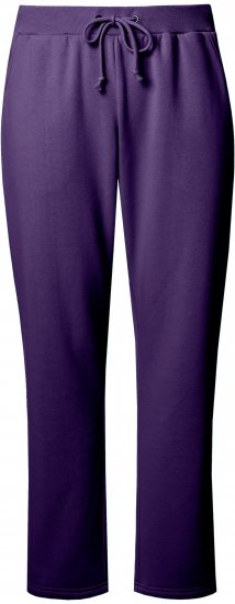 Ulla Popken Basic Drawstring Elastic Waist Cotton Blend Joggers Deep Violet - Naisten farkut ja housut isot koot - 