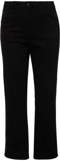 Ulla Popken Basic Mony Tapered Leg Stretch Pants Black - Naisten farkut ja housut isot koot - 