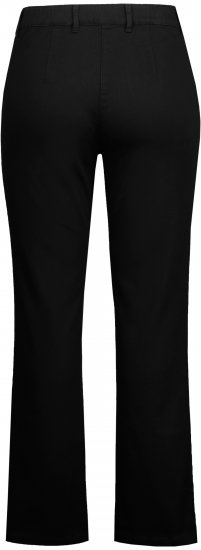 Ulla Popken Basic Mony Tapered Leg Stretch Pants Black - Naisten farkut ja housut isot koot - 
