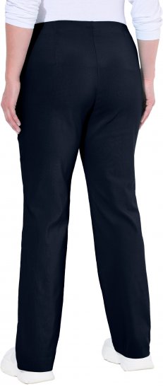 Ulla Popken Bengaline Elastic Waist Thermal Pants Navy - Farkut & Housut Isoissa Koissa – Plus Size - 