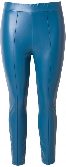 Ulla Popken Metallic Faux Leather Leggings Teal - Naisten farkut ja housut isot koot - 