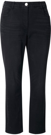 Ulla Popken Rhinestone Detail Stretch Fit Jeans Black - Naisten farkut ja housut isot koot - 