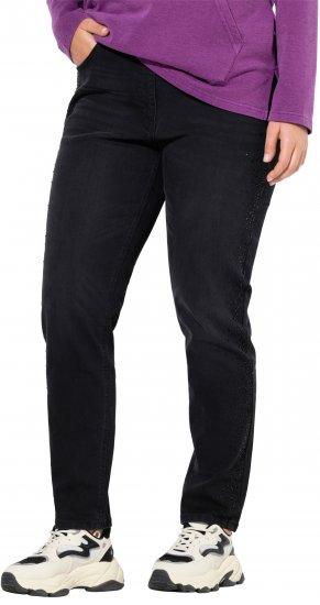 Ulla Popken Rhinestone Detail Stretch Fit Jeans Black - Naisten farkut ja housut isot koot - 