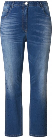 Ulla Popken Rhinestone Detail Stretch Fit Jeans Denim Blue - Naisten farkut ja housut isot koot - 