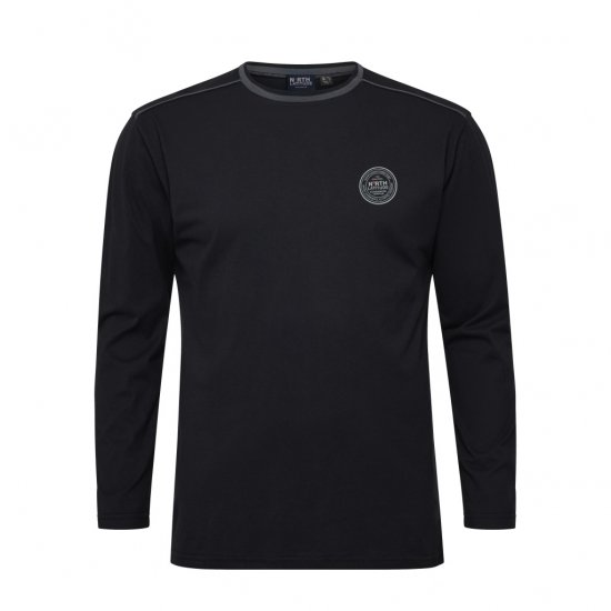 North Latitude Py Jersey O-Neck Long Sleeve Black - Isojen Miesten Pitkähihaiset T-paidat - Isojen Miesten Pitkähihaiset T-paidat