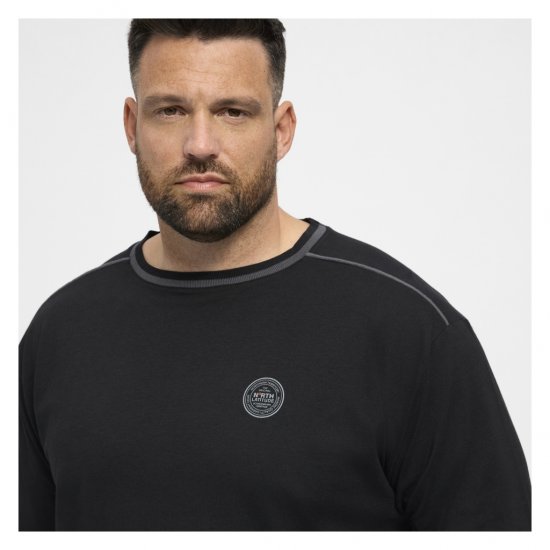 North Latitude Py Jersey O-Neck Long Sleeve Black - Isojen Miesten Pitkähihaiset T-paidat - Isojen Miesten Pitkähihaiset T-paidat