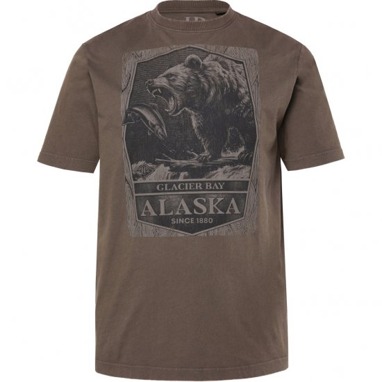 JP1880 T-Shirt Short Sleeve Alaska Dark Brown - T-paidat - Isot T-paidat 2XL – 14XL