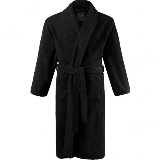 JP1880 Bathrobe Extra Soft Terry Cloth Black - Alusvaatteet & uimavaatteet - Miesten Isot alusvaatteet 