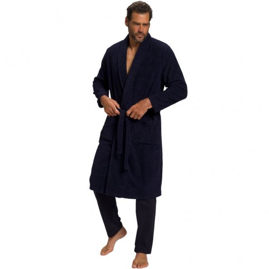 JP1880 Bathrobe Extra Soft Terry Cloth Dark Navy - Alusvaatteet & uimavaatteet - Miesten Isot alusvaatteet 