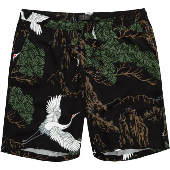 JP1880 Bermuda Shorts All-over Print Black - Shortsit - Shortsit, isot koot – W40-W60