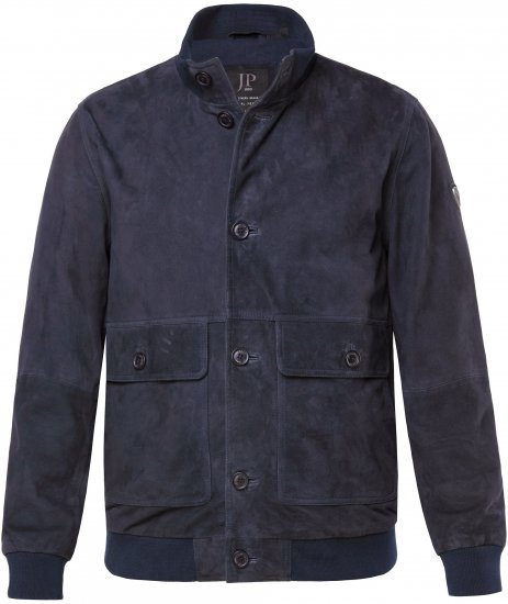 JP1880 Soft Goatskin Suede Leather Jacket Navy - Nahkatakit - Nahkatakit isoissa kooissa