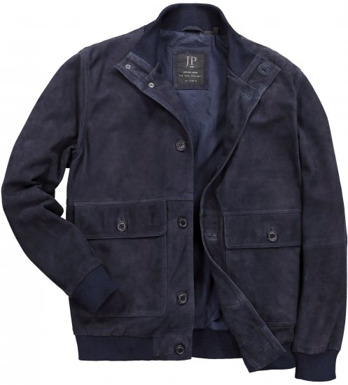 JP1880 Soft Goatskin Suede Leather Jacket Navy - Nahkatakit - Nahkatakit isoissa kooissa