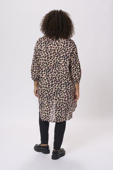 Kaffe Curve Sonna Paita Leopardikuosi - Naisten puserot ja tunikat isot koot - 