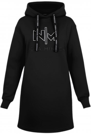 Nora Mikken KADRI WHITE Long Hoodie Black - Hupparit ja collegepaidat - 