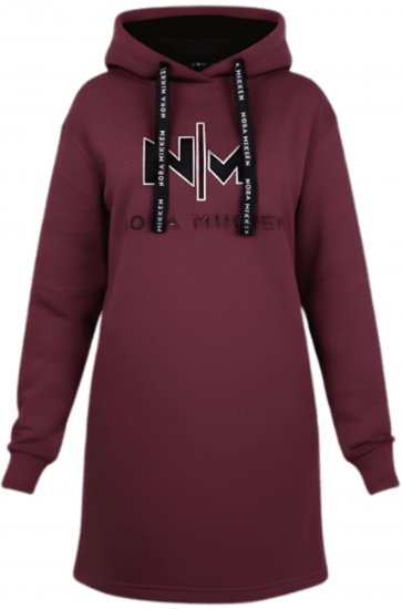 Nora Mikken KADRI WHITE Long Hoodie Burgundy - Hupparit ja collegepaidat - 