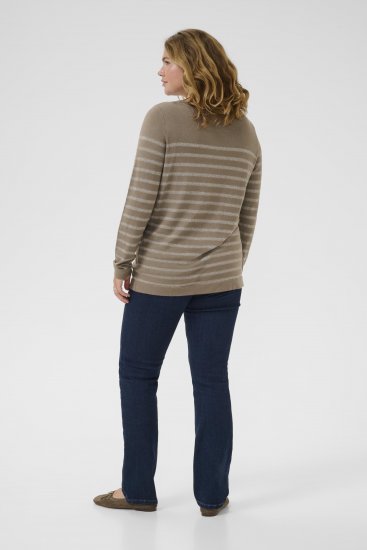 Kaffe Curve Linia Boatneck Pullover Morel Melange with Silver Lurex - Neulepaidat - 