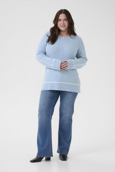 Kaffe Curve Jina Knit Pullover Powder Blue Melange - Neulepaidat - 