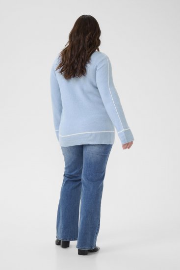 Kaffe Curve Jina Knit Pullover Powder Blue Melange - Neulepaidat - 