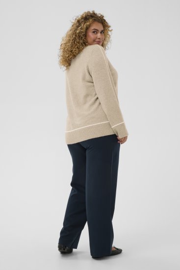 Kaffe Curve Jina Knit Pullover Feather Grey Melange - Neulepaidat - 