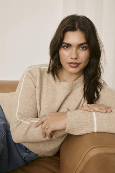 Kaffe Curve Jina Knit Pullover Feather Grey Melange - Neulepaidat - 