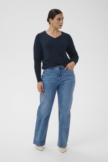 Kaffe Curve Lizzy Long Sleeve Pullover Midnight Marine - Neulepaidat - 