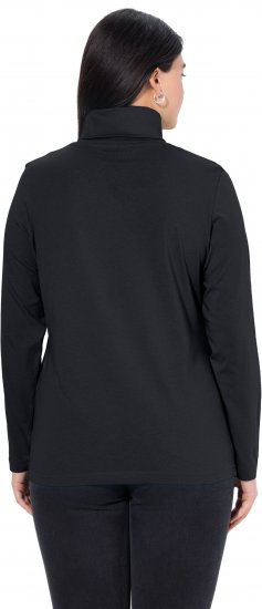 Ulla Popken Basic Long Sleeve Slim Fit Turtleneck Black - Naisten hupparit ja collegepaidat isot koot - 